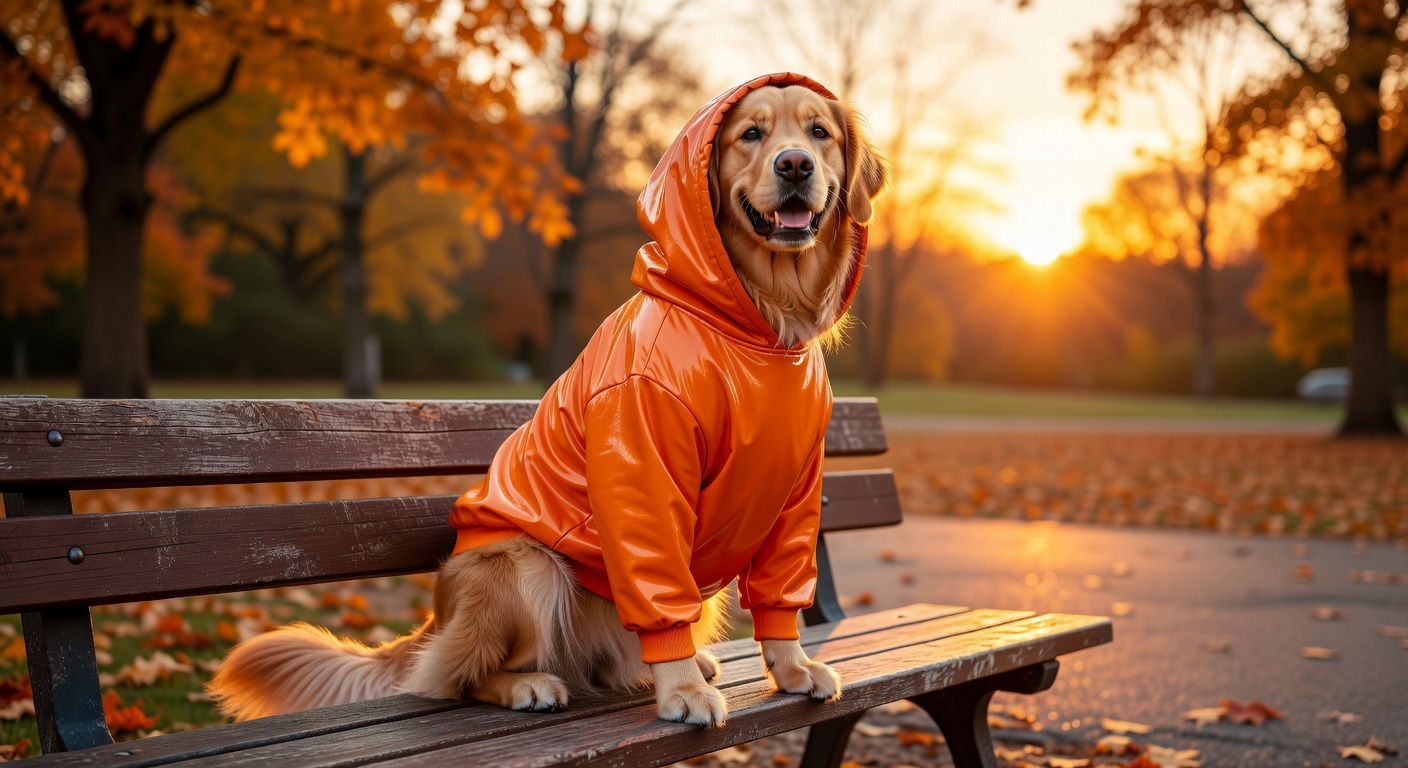 Sunset Gloss Dog Hoodie in Orange